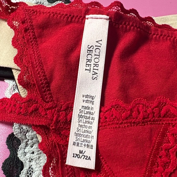 Victoria's Secret Lace Thong Collection in Red, Gray, Green, and Black - Picture 4 of 4